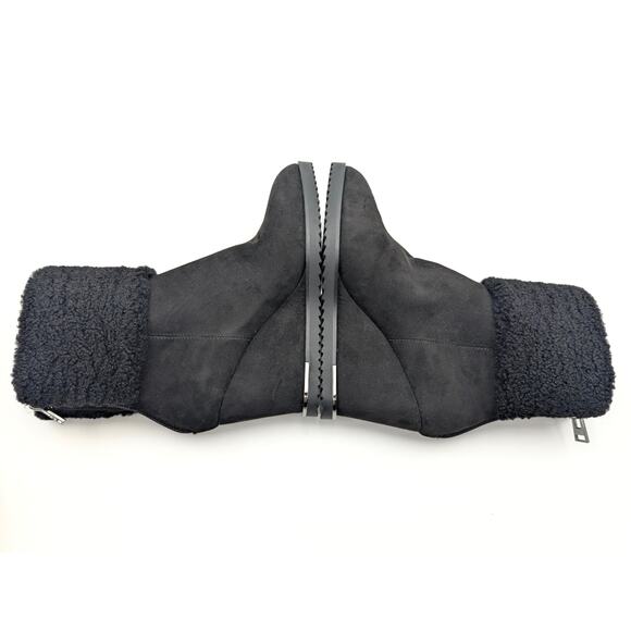 DKNY Powell Wedge Booties Round Toe Back Zip Women's Black Size US7M EU37.5B - Picture 7 of 12